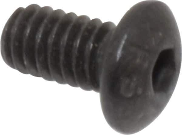 Value Collection - #8-32 UNC Hex Socket Drive, Button Screw - Alloy Steel, Black Oxide Finish, Fully Threaded, 5/16" Length Under Head - Apex Tool & Supply