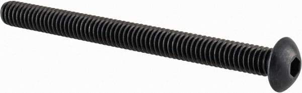 Value Collection - #8-32 UNC Hex Socket Drive, Button Screw - Alloy Steel, Black Oxide Finish, Fully Threaded, 2" Length Under Head - Apex Tool & Supply