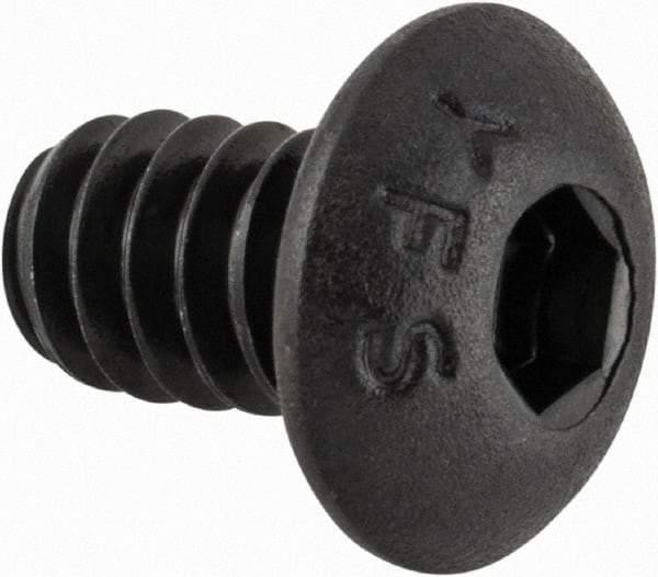 Value Collection - #10-24 UNC Hex Socket Drive, Button Screw - Alloy Steel, Black Oxide Finish, Fully Threaded, 5/16" Length Under Head - Apex Tool & Supply