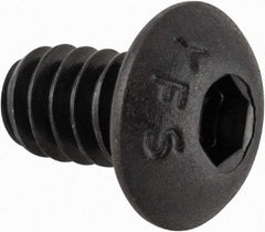 Value Collection - #10-24 UNC Hex Socket Drive, Button Screw - Alloy Steel, Black Oxide Finish, Fully Threaded, 5/16" Length Under Head - Apex Tool & Supply