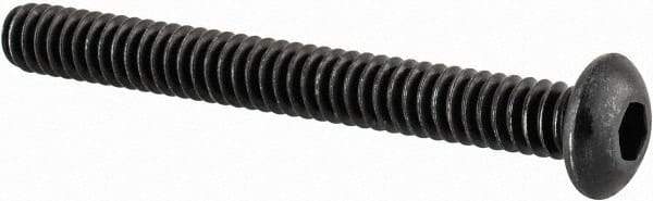 Value Collection - #10-24 UNC Hex Socket Drive, Button Screw - Alloy Steel, Black Oxide Finish, Fully Threaded, 1-3/4" Length Under Head - Apex Tool & Supply