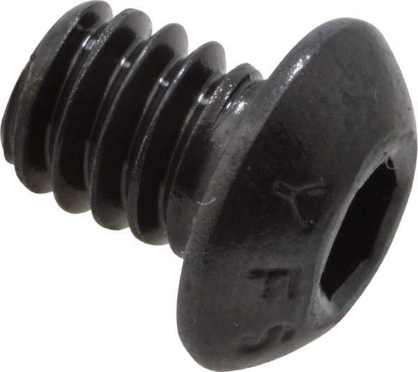 Value Collection - 1/4-20 UNC Hex Socket Drive, Button Screw - Alloy Steel, Black Oxide Finish, Fully Threaded, 5/16" Length Under Head - Apex Tool & Supply