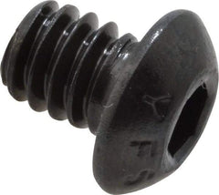 Value Collection - 1/4-20 UNC Hex Socket Drive, Button Screw - Alloy Steel, Black Oxide Finish, Fully Threaded, 5/16" Length Under Head - Apex Tool & Supply