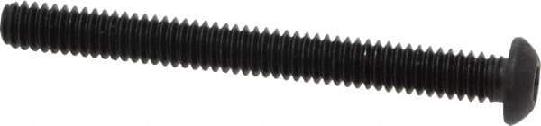 Value Collection - 1/4-20 UNC Hex Socket Drive, Button Screw - Alloy Steel, Black Oxide Finish, Fully Threaded, 2-1/2" Length Under Head - Apex Tool & Supply