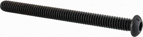 Value Collection - 1/4-20 UNC Hex Socket Drive, Button Screw - Alloy Steel, Black Oxide Finish, Fully Threaded, 3" Length Under Head - Apex Tool & Supply