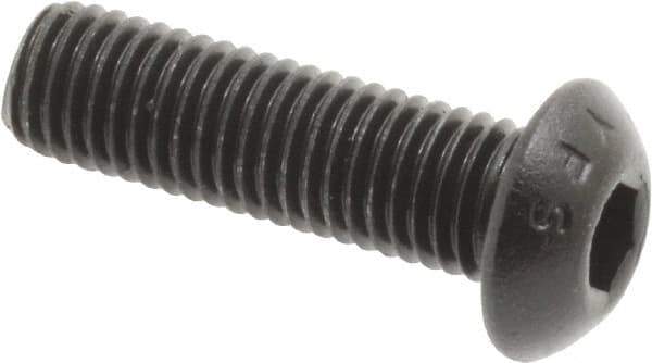 Value Collection - 1/4-28 UNF Hex Socket Drive, Button Screw - Alloy Steel, Black Oxide Finish, Fully Threaded, 7/8" Length Under Head - Apex Tool & Supply