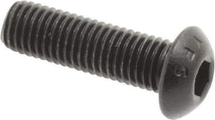 Value Collection - 1/4-28 UNF Hex Socket Drive, Button Screw - Alloy Steel, Black Oxide Finish, Fully Threaded, 7/8" Length Under Head - Apex Tool & Supply