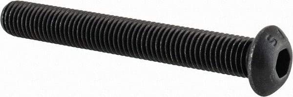 Value Collection - 1/4-28 UNF Hex Socket Drive, Button Screw - Alloy Steel, Black Oxide Finish, Fully Threaded, 2" Length Under Head - Apex Tool & Supply