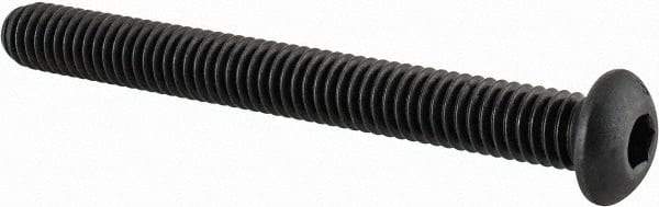 Value Collection - 5/16-18 UNC Hex Socket Drive, Button Screw - Alloy Steel, Black Oxide Finish, Fully Threaded, 3" Length Under Head - Apex Tool & Supply