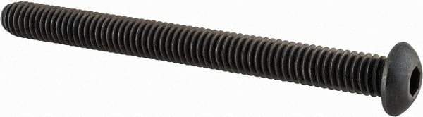 Value Collection - 5/16-18 UNC Hex Socket Drive, Button Screw - Alloy Steel, Black Oxide Finish, Fully Threaded, 3-1/2" Length Under Head - Apex Tool & Supply