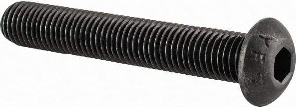 Value Collection - 5/16-24 UNF Hex Socket Drive, Button Screw - Alloy Steel, Black Oxide Finish, Fully Threaded, 2" Length Under Head - Apex Tool & Supply