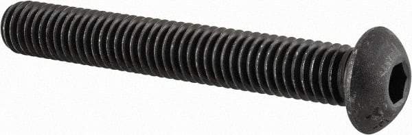 Value Collection - 3/8-16 UNC Hex Socket Drive, Button Screw - Alloy Steel, Black Oxide Finish, Fully Threaded, 2-3/4" Length Under Head - Apex Tool & Supply