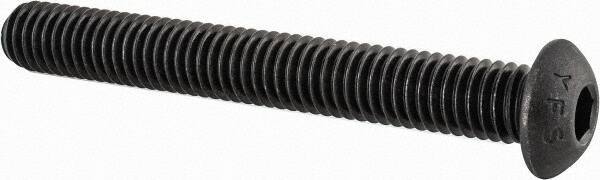 Value Collection - 3/8-16 UNC Hex Socket Drive, Button Screw - Alloy Steel, Black Oxide Finish, Fully Threaded, 3" Length Under Head - Apex Tool & Supply