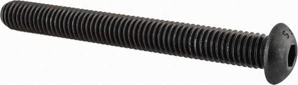 Value Collection - 3/8-16 UNC Hex Socket Drive, Button Screw - Alloy Steel, Black Oxide Finish, Fully Threaded, 3-1/2" Length Under Head - Apex Tool & Supply