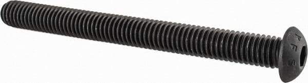 Value Collection - 3/8-16 UNC Hex Socket Drive, Button Screw - Alloy Steel, Black Oxide Finish, Fully Threaded, 4" Length Under Head - Apex Tool & Supply