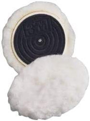 3M - 3" Diam Wool Bonnet Pad - 15/16" Pile, Hook & Loop Attachment - Apex Tool & Supply