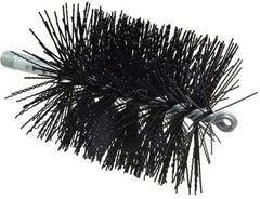Schaefer Brush - 5" Brush Length, 4" Diam, Nylon Single Stem, Single Spiral Tube Brush - 7-1/4" Long, Nylon, 1/4" NPSM Male Connection - Apex Tool & Supply