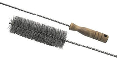 Schaefer Brush - 2" Diam, 6" Bristle Length, Boiler & Furnace Fiber Brush - Standard Wood Handle, 42" OAL - Apex Tool & Supply
