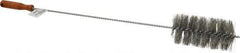 Schaefer Brush - 3" Diam, 6" Bristle Length, Boiler & Furnace Fiber Brush - Standard Wood Handle, 27" OAL - Apex Tool & Supply