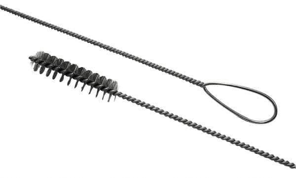Schaefer Brush - 3/4" Diam, 4" Bristle Length, Boiler & Furnace Stainless Steel Brush - Wire Loop Handle, 42" OAL - Apex Tool & Supply