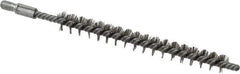 Schaefer Brush - 3" Brush Length, 5/16" Diam, Double Stem, Single Spiral Tube Brush - 4-1/2" Long, Stainless Steel, 8-32 Male Connection - Apex Tool & Supply