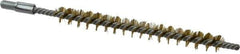 Schaefer Brush - 3" Brush Length, 5/16" Diam, Double Stem, Single Spiral Tube Brush - 4-1/2" Long, Brass, 8-32 Male Connection - Apex Tool & Supply