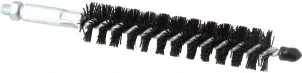 Schaefer Brush - 4" Brush Length, 13/16" Diam, Nylon Single Stem, Single Spiral Condenser Tube Brush - 6-1/4" Long, Nylon, 1/4-28 Male Connection - Apex Tool & Supply