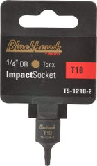 Blackhawk by Proto - 1/4" Drive, T10 Impact Torx Bit Socket - 1" OAL - Apex Tool & Supply