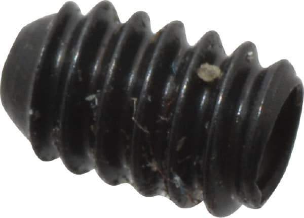 Made in USA - #2-56 UNC, 1/8" Length Under Head, Cup Point Set Screw - Grade 8 Alloy Steel, 0.035" Key - Apex Tool & Supply