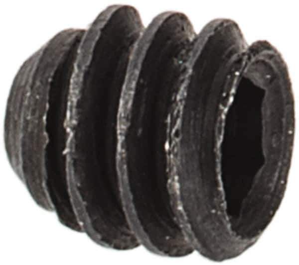 Made in USA - #3-48 UNC, 3/32" Length Under Head, Cup Point Set Screw - Grade 8 Alloy Steel, 0.05" Key - Apex Tool & Supply