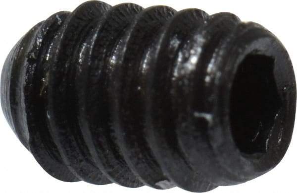 Made in USA - #5-40 UNC, 3/16" Length Under Head, Cup Point Set Screw - Grade 8 Alloy Steel, 1/16" Key - Apex Tool & Supply