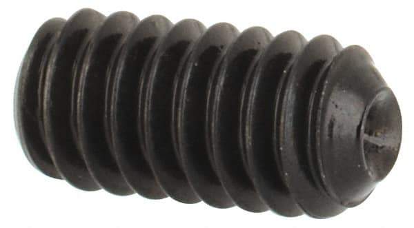 Made in USA - #5-40 UNC, 1/4" Length Under Head, Cup Point Set Screw - Grade 8 Alloy Steel, 1/16" Key - Apex Tool & Supply