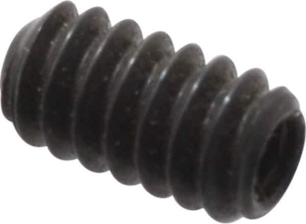 Made in USA - #6-32 UNC, 1/4" Length Under Head, Cup Point Set Screw - Grade 8 Alloy Steel, 1/16" Key - Apex Tool & Supply