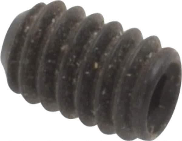 Made in USA - #8-32 UNC, 1/4" Length Under Head, Cup Point Set Screw - Grade 8 Alloy Steel, 5/64" Key - Apex Tool & Supply