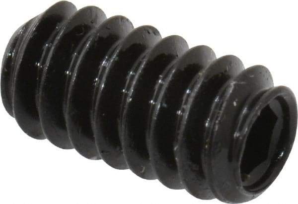 Made in USA - #10-24 UNC, 3/8" Length Under Head, Cup Point Set Screw - Grade 8 Alloy Steel, 3/32" Key - Apex Tool & Supply
