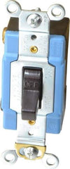 Cooper Wiring Devices - 1 Pole, 120 to 277 VAC, 15 Amp, Industrial Grade, Toggle, Wall and Dimmer Light Switch - 1.31 Inch Wide x 3.28 Inch High - Apex Tool & Supply