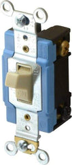 Cooper Wiring Devices - 2 Pole, 120 to 277 VAC, 15 Amp, Industrial Grade, Toggle, Wall and Dimmer Light Switch - 1.3 Inch Wide x 4.19 Inch High, Fluorescent - Apex Tool & Supply