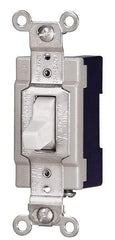 Cooper Wiring Devices - 4 Pole, 120 to 277 VAC, 15 Amp, Industrial Grade, Toggle, Wall and Dimmer Light Switch - 1.3 Inch Wide x 4.19 Inch High, Fluorescent - Apex Tool & Supply