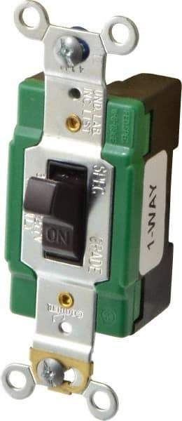 Cooper Wiring Devices - 1 Pole, 120 to 277 VAC, 30 Amp, Industrial Grade, Toggle, Wall and Dimmer Light Switch - Fluorescent - Apex Tool & Supply
