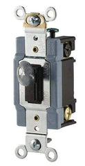 Cooper Wiring Devices - 3 Pole, 120 to 277 VAC, 15 Amp, Industrial Grade, Toggle, Wall and Dimmer Light Switch - 1.31 Inch Wide x 3.28 Inch High - Apex Tool & Supply