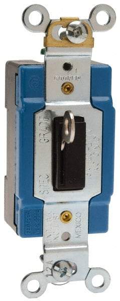 Cooper Wiring Devices - 1 Pole, 120 to 277 VAC, 15 Amp, Industrial Grade, Toggle, Wall and Dimmer Light Switch - 1.31 Inch Wide x 3.28 Inch High - Apex Tool & Supply