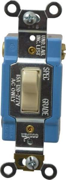 Cooper Wiring Devices - 3 Pole, 120 to 277 Volt, 15 Amp, Industrial Grade, Toggle, Wall and Dimmer Light Switch - Apex Tool & Supply