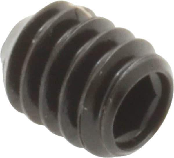 Made in USA - 1/4-20 UNC, 5/16" Length Under Head, Cup Point Set Screw - Grade 8 Alloy Steel, 1/8" Key - Apex Tool & Supply