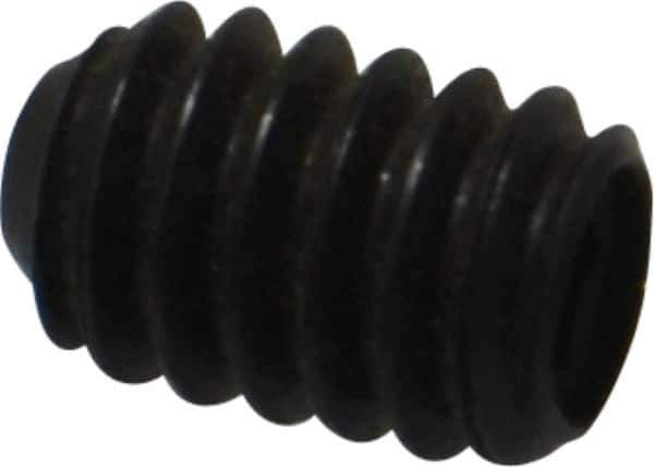 Made in USA - 1/4-20 UNC, 3/8" Length Under Head, Cup Point Set Screw - Grade 8 Alloy Steel, 1/8" Key - Apex Tool & Supply