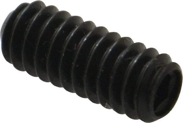 Made in USA - 1/4-20 UNC, 5/8" Length Under Head, Cup Point Set Screw - Grade 8 Alloy Steel, 1/8" Key - Apex Tool & Supply