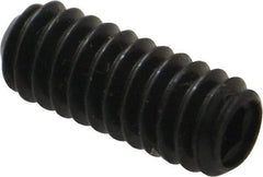 Made in USA - 1/4-20 UNC, 5/8" Length Under Head, Cup Point Set Screw - Grade 8 Alloy Steel, 1/8" Key - Apex Tool & Supply