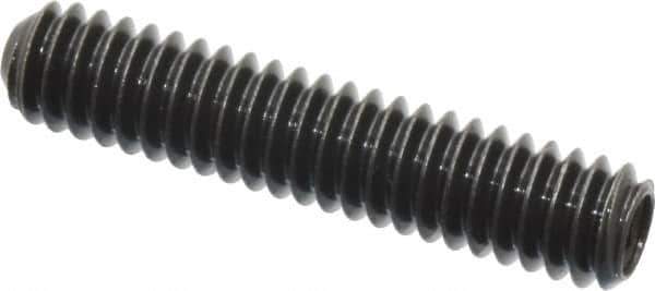 Made in USA - 1/4-20 UNC, 1-1/4" Length Under Head, Cup Point Set Screw - Grade 8 Alloy Steel, 1/8" Key - Apex Tool & Supply