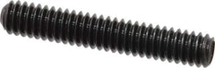 Made in USA - 1/4-20 UNC, 1-1/2" Length Under Head, Cup Point Set Screw - Grade 8 Alloy Steel, 1/8" Key - Apex Tool & Supply
