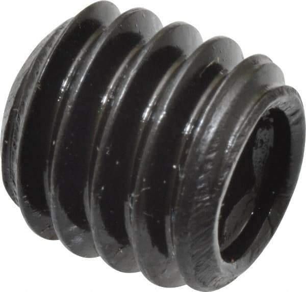 Made in USA - 5/16-18 UNC, 5/16" Length Under Head, Cup Point Set Screw - Grade 8 Alloy Steel, 5/32" Key - Apex Tool & Supply