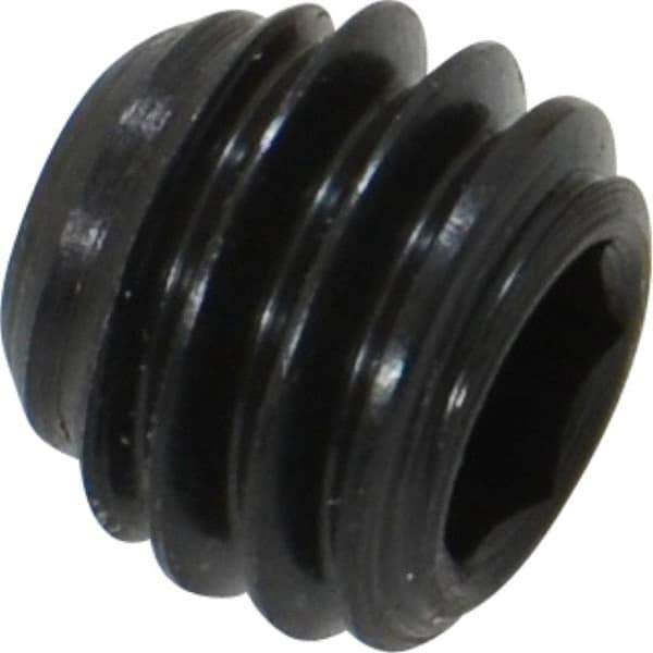 Made in USA - 3/8-16 UNC, 5/16" Length Under Head, Cup Point Set Screw - Grade 8 Alloy Steel, 3/16" Key - Apex Tool & Supply